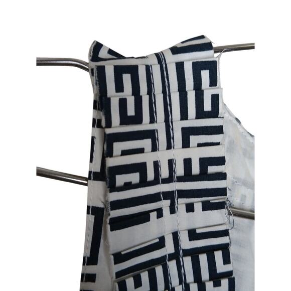 Tory Burch Dress Sz 4 Black White Geometric Print Sleeveless Cotton - Picture 8 of 16